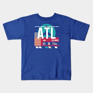 Atlanta (ATL) Airport Code Baggage Tag Kids T-Shirt